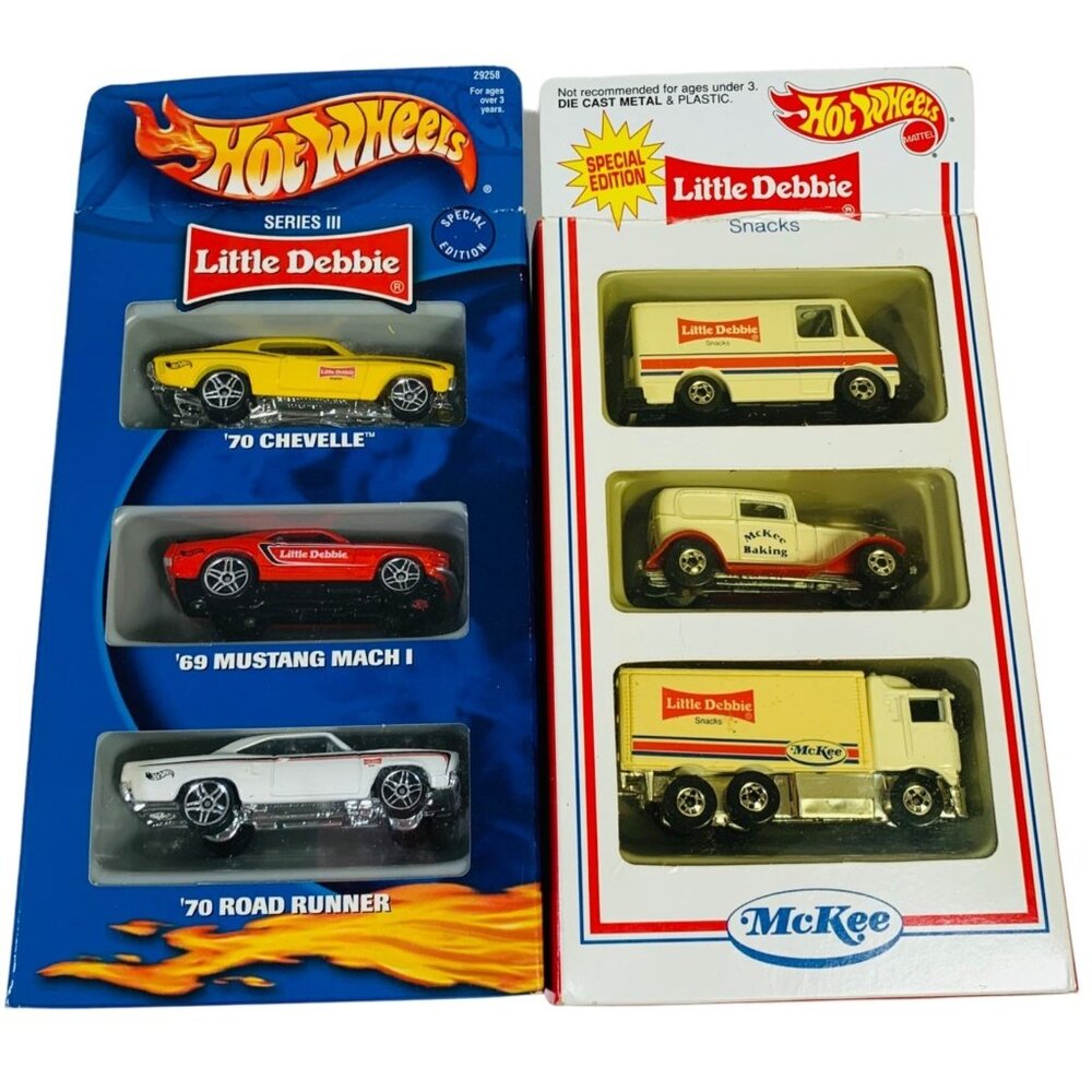 Little Debbie Car  Lot Hot Wheels Diecast 70 Chevelle Road Runner 69 Mustang VTG